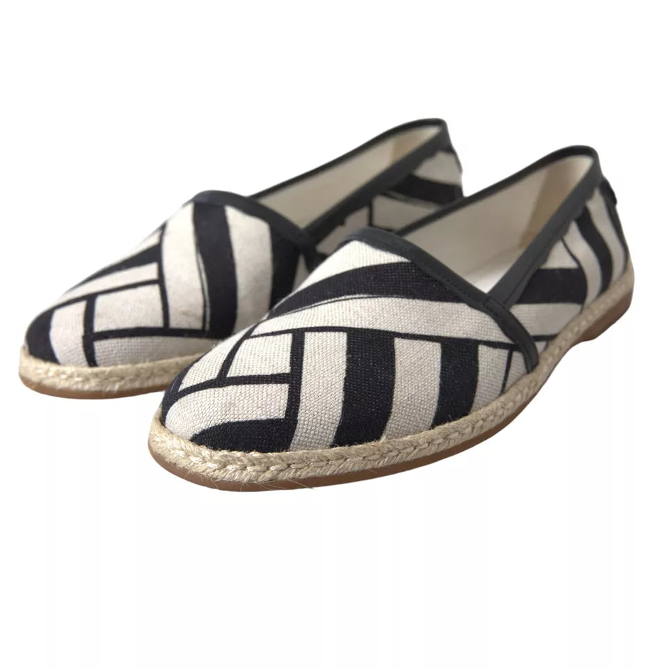 Dolce & Gabbana Elegant Striped Leather Espadrilles - Luxury Redefined