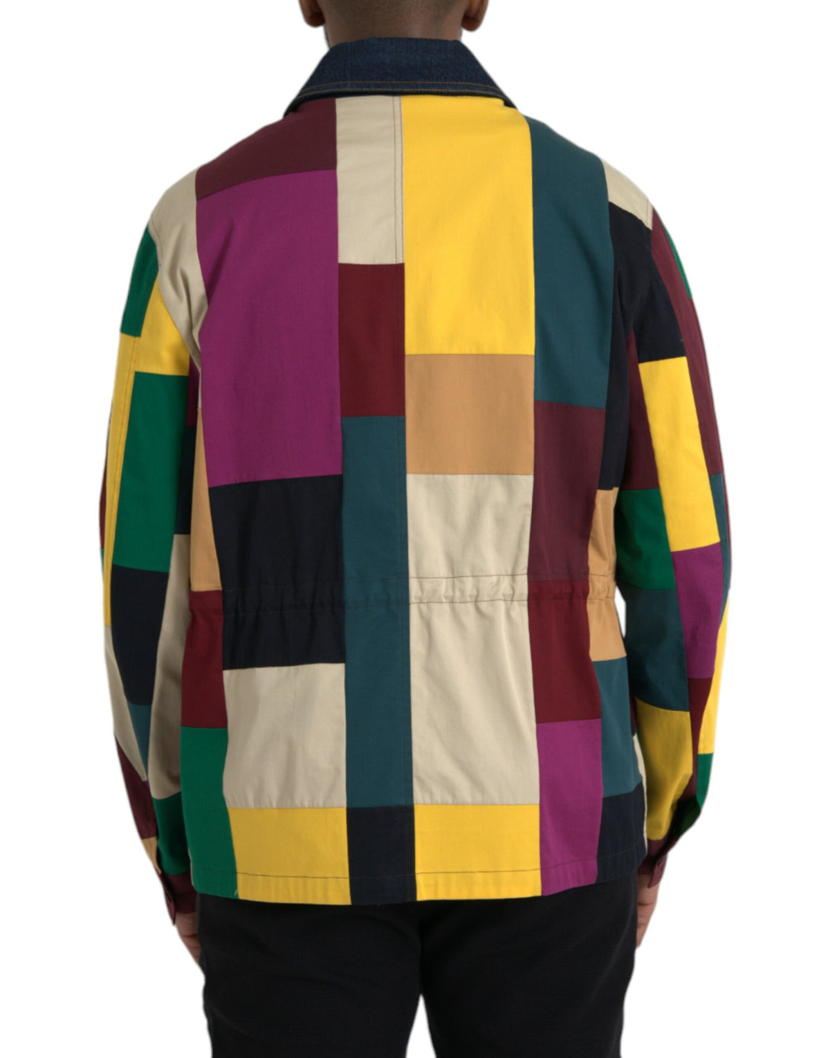 Elevate your wardrobe with the Dolce & Gabbana Multicolor Patchwork Cotton Collared Jacket, a masterpiece of Italian craftsmanship that embodies luxury and individuality.