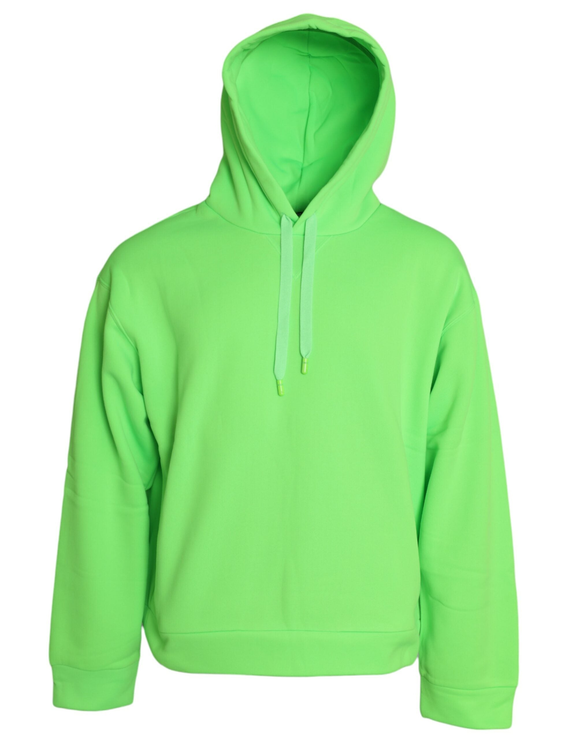 Elevate your wardrobe with the Dolce & Gabbana Neon Green Hooded Top Pullover Sweater, a luxurious blend of comfort and couture, crafted in Italy from sumptuous polyester.