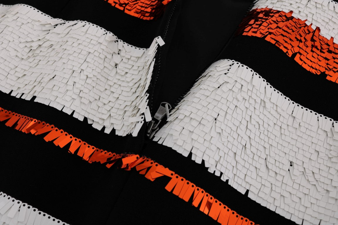 Dolce & Gabbana Multicolored Striped Sequined Stretch Dress