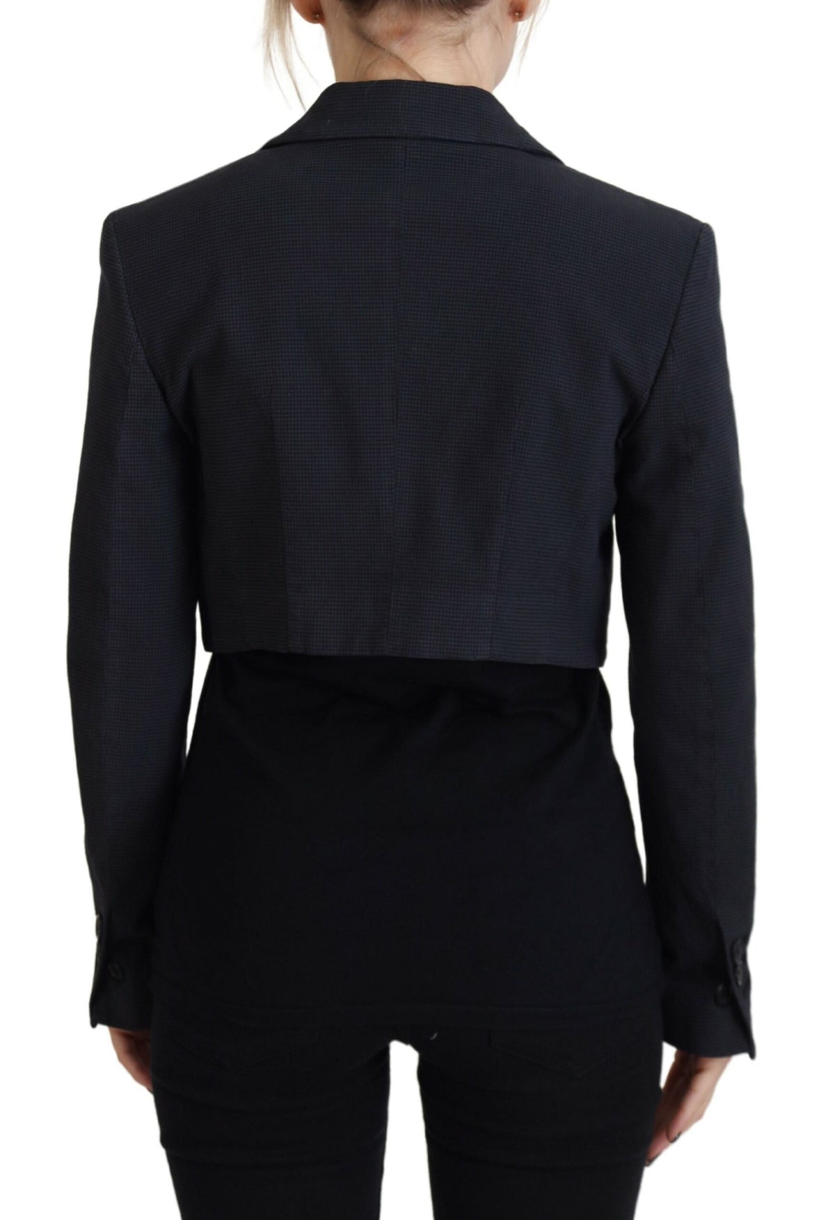 Discover the DSQUARED2 Black Cotton Cropped Button Blazer Jacket, a masterpiece of Italian craftsmanship that embodies timeless elegance and sophisticated allure for the discerning individual.
