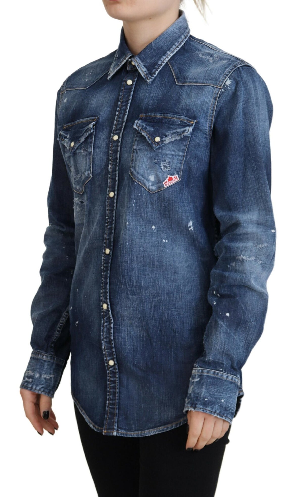 Indulge in the exquisite Dsquared² Blue Washed Cotton Button Down Denim Shirt, a testament to Italian craftsmanship that elevates your wardrobe with effortless elegance.