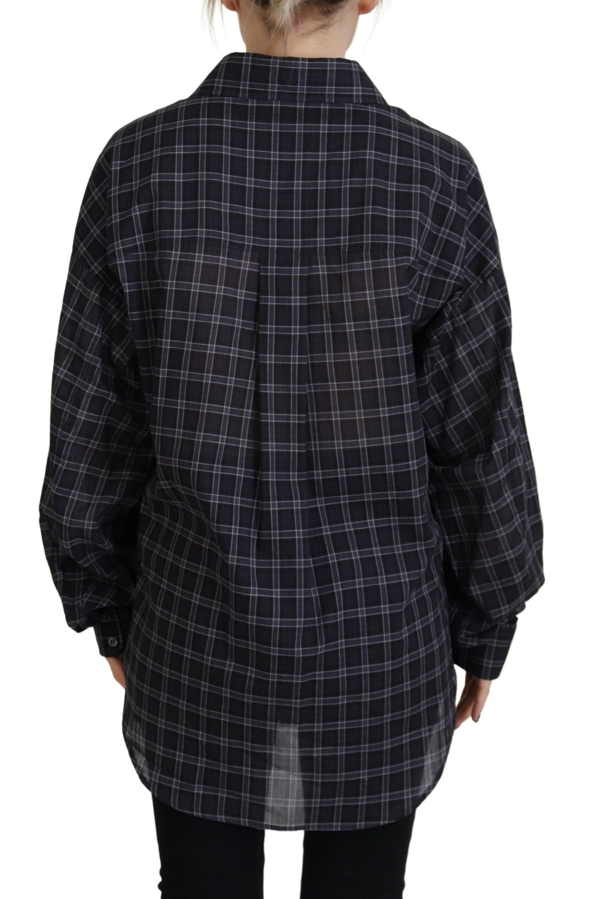 Elevate your wardrobe with the Dsquared² Black Checkered Collared Button Long Sleeves Shirt, a masterpiece of Italian craftsmanship that embodies timeless elegance and sophisticated allure.