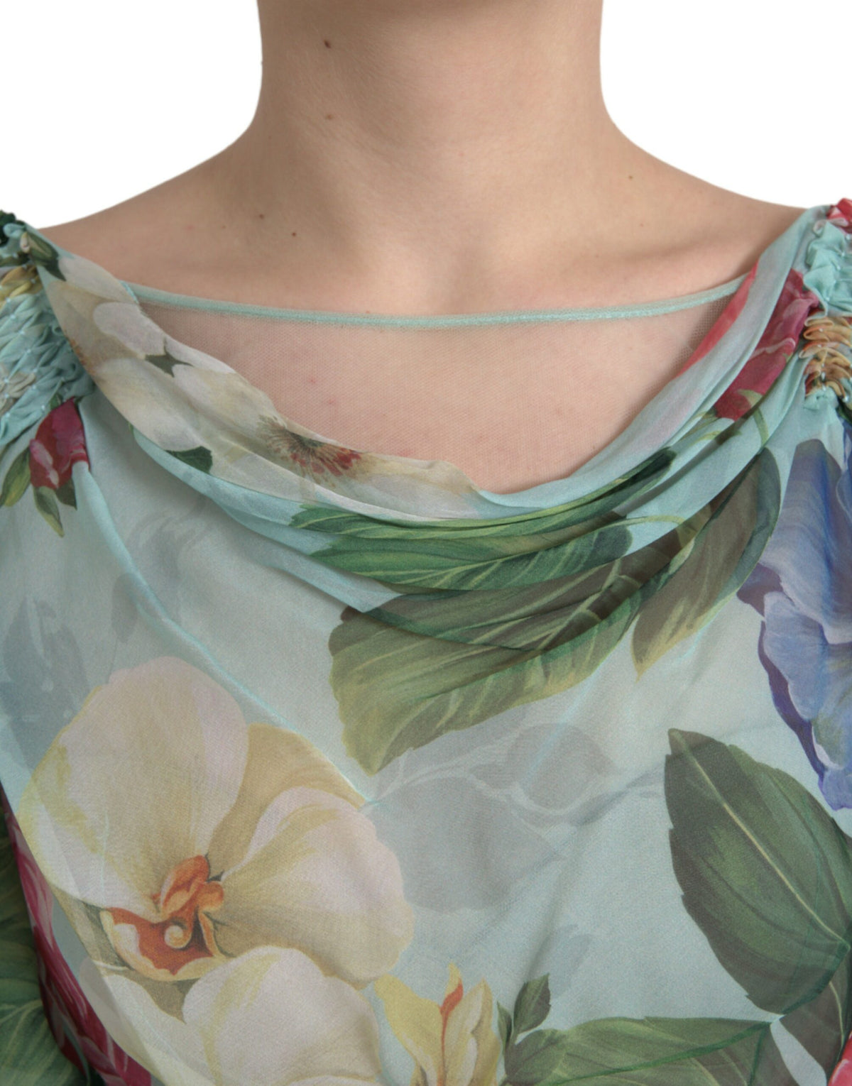 Discover the Dolce & Gabbana Blue Floral Print Tiered Long Maxi Dress, a silk masterpiece that embodies elegance and artistry, perfect for enchanting moments.