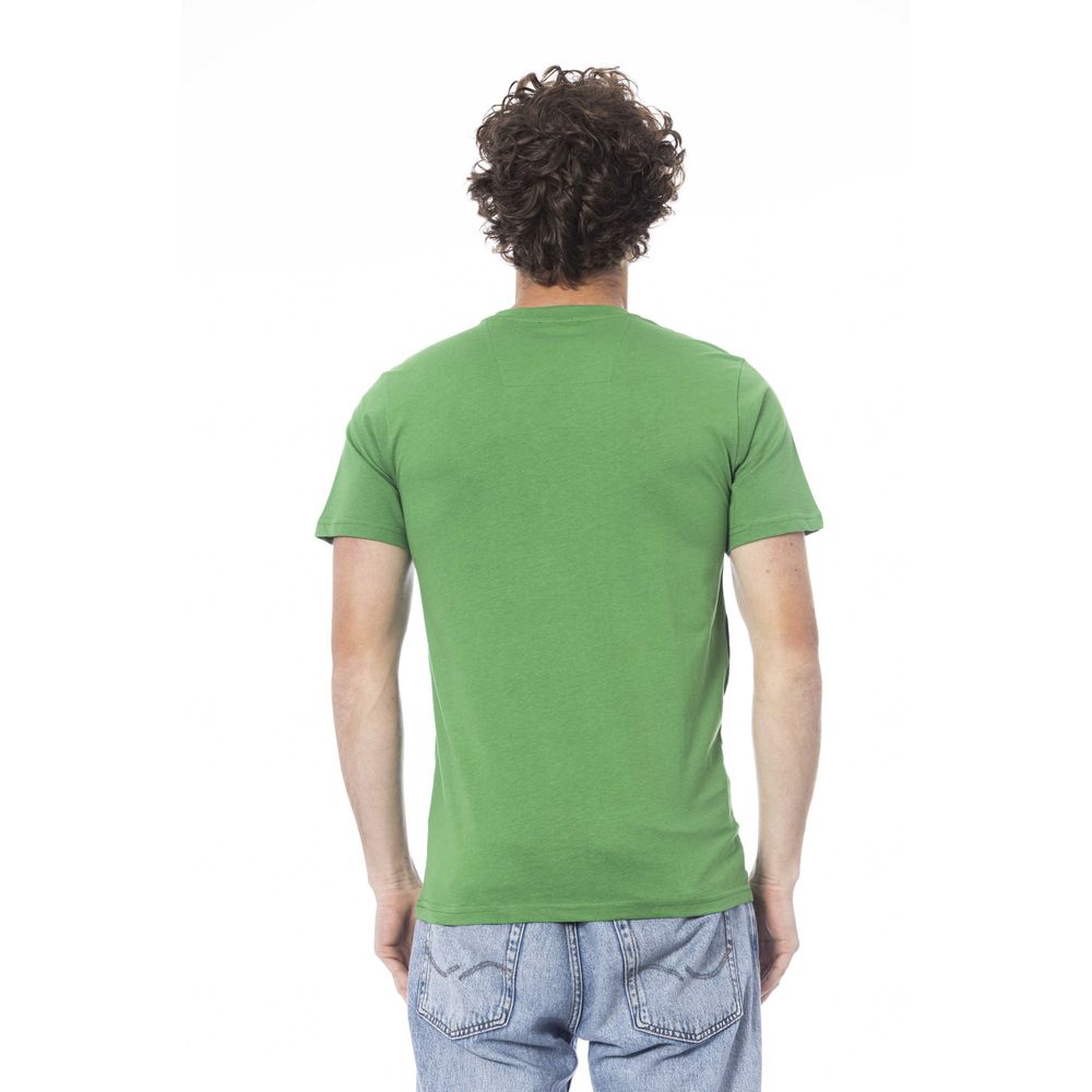 Elevate your wardrobe with the Cavalli Class Green Cotton Men T-Shirt, a luxurious blend of comfort and style, perfect for those who embrace elegance and individuality.