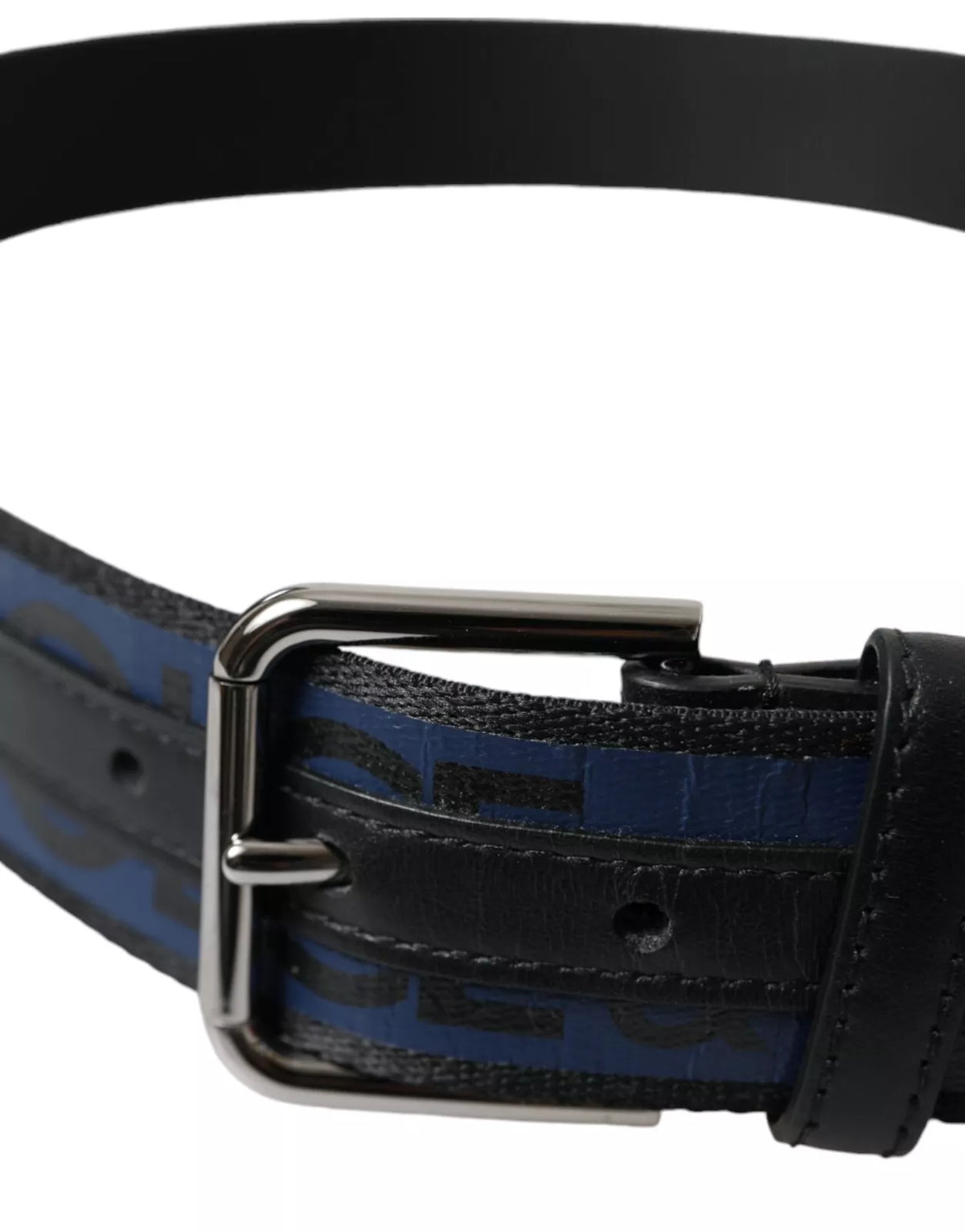 Dolce & Gabbana Exquisite Logo Belt in Black and Blue Luxury