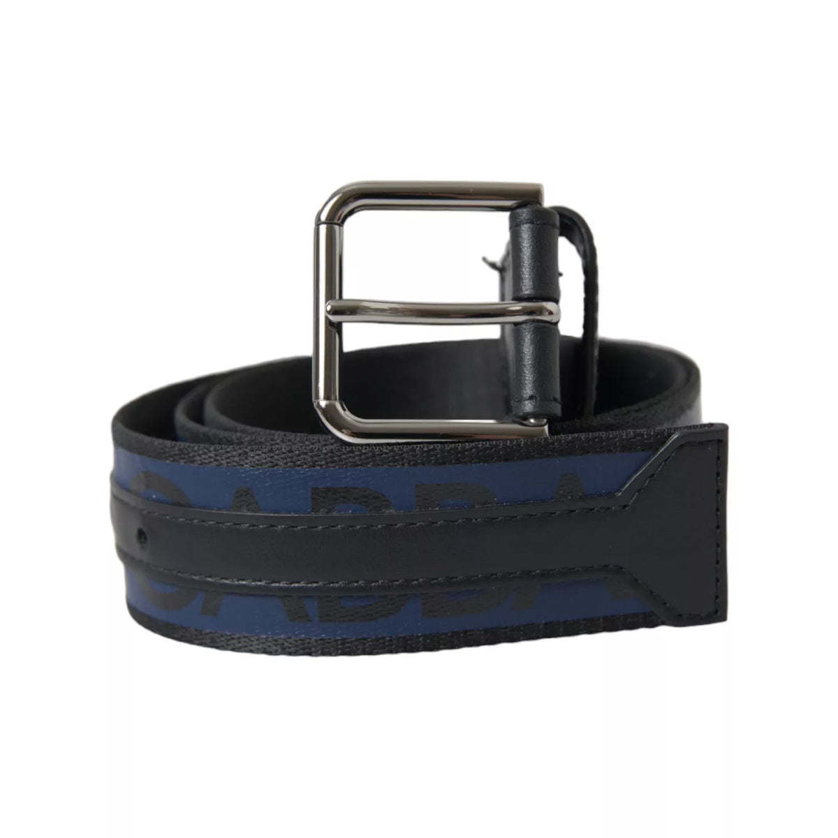 Dolce & Gabbana Exquisite Black Blue Logo Belt for Timeless Elegance
