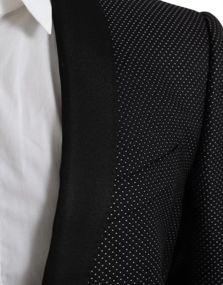 Experience the allure of the Dolce & Gabbana Black Jacquard MARTINI Blazer, a masterpiece of Italian craftsmanship, blending luxury materials for timeless elegance.