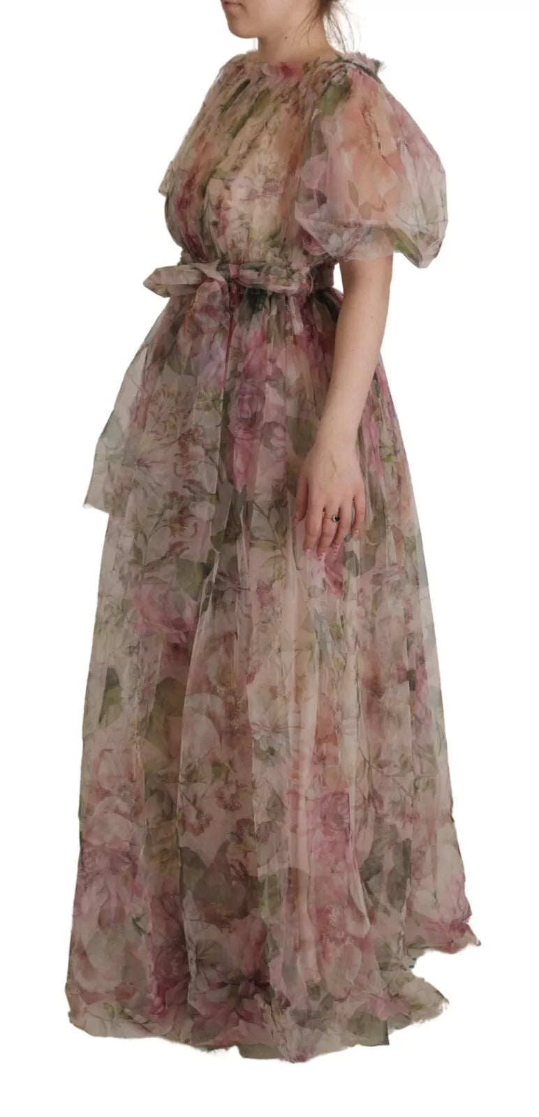 Experience the allure of the Dolce & Gabbana Multicolor Floral Print Long Maxi Gown, a luxurious blend of exquisite craftsmanship and vibrant elegance, perfect for unforgettable moments.