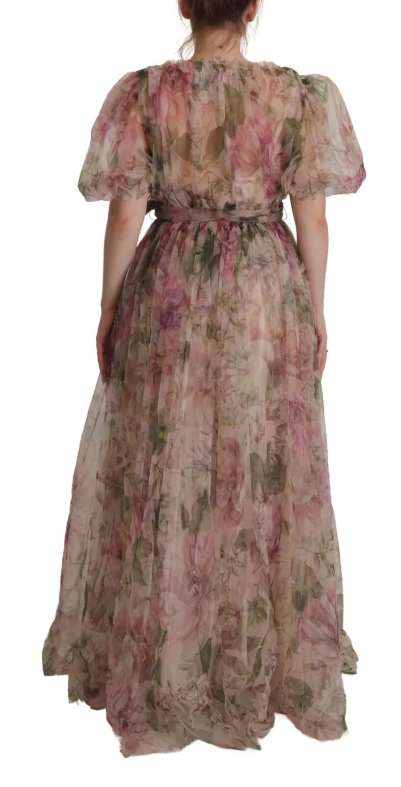 Experience the allure of the Dolce & Gabbana Multicolor Floral Print Long Maxi Gown, a masterpiece of Italian craftsmanship that embodies timeless elegance and sophistication.
