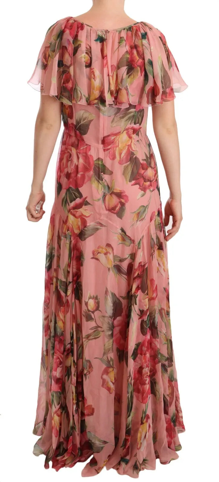 Experience the allure of Dolce & Gabbana's Pink Silk Floral Print Layered Maxi Dress, a masterpiece of Italian craftsmanship that embodies timeless elegance and sophistication.