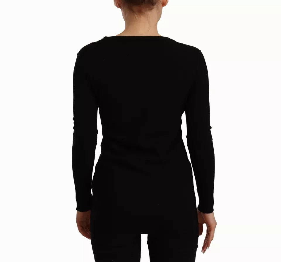Dolce & Gabbana Black Wool Knit Cardigan - Timeless Luxury