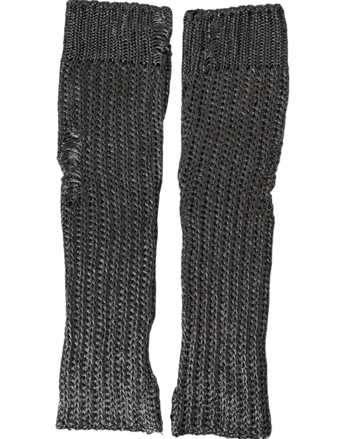 Elevate your style with Dolce & Gabbana Gray Viscose Knitted Finger Less Gloves, a luxurious accessory that embodies elegance and sophistication for the discerning individual.