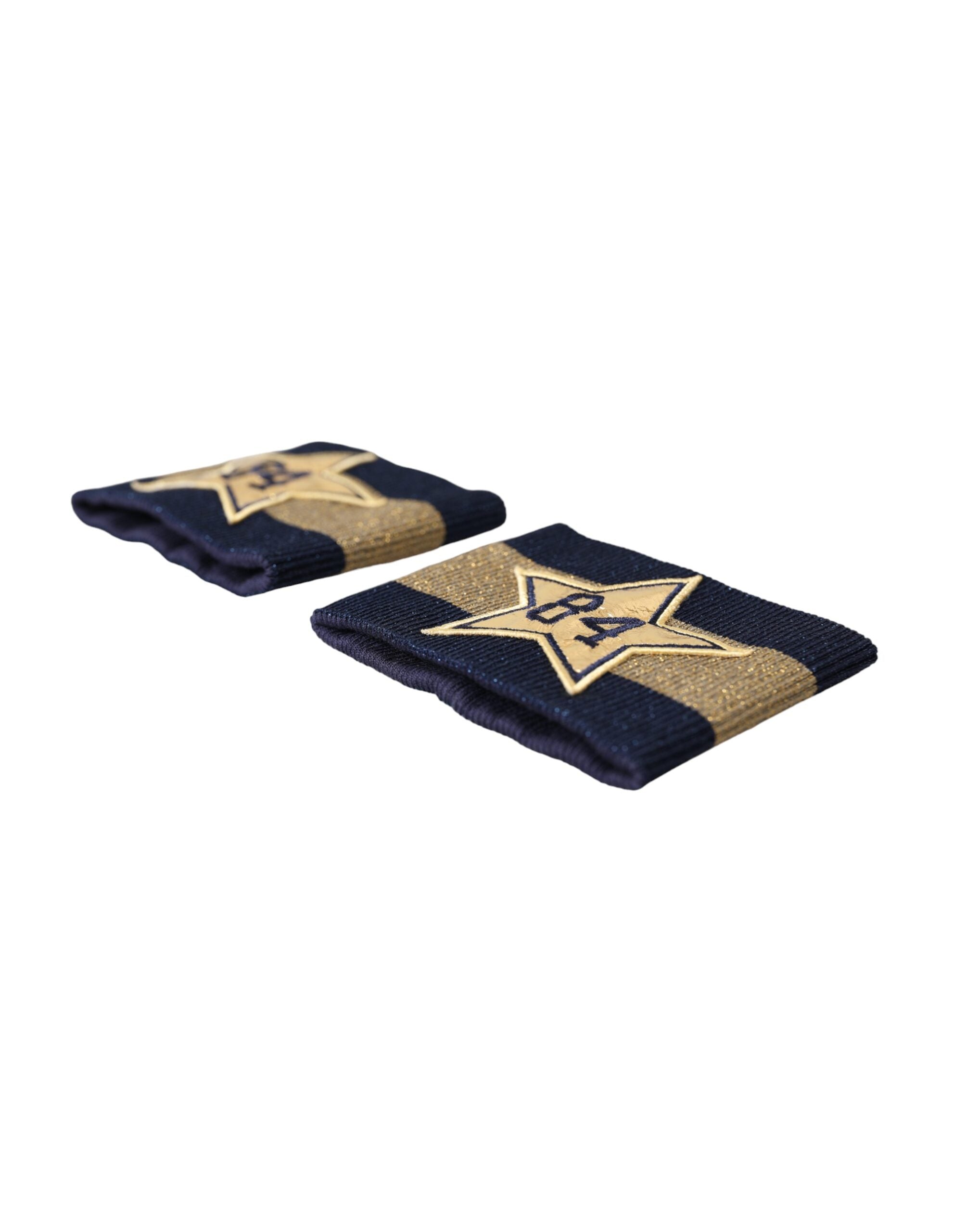 Elevate your style with the Dolce & Gabbana Black Gold Logo Star 84 Viscose Wristband, a luxurious blend of silk and viscose that embodies sophistication and allure.