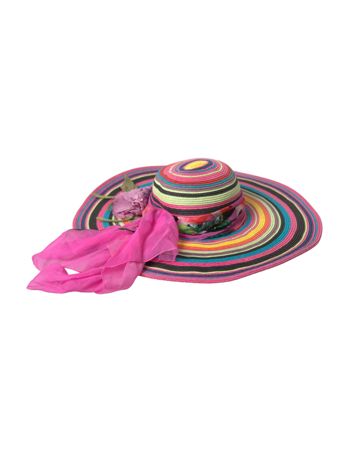 Dolce & Gabbana Multicolor Fantasy Wide Brim Floppy Hat - Couture Luxury