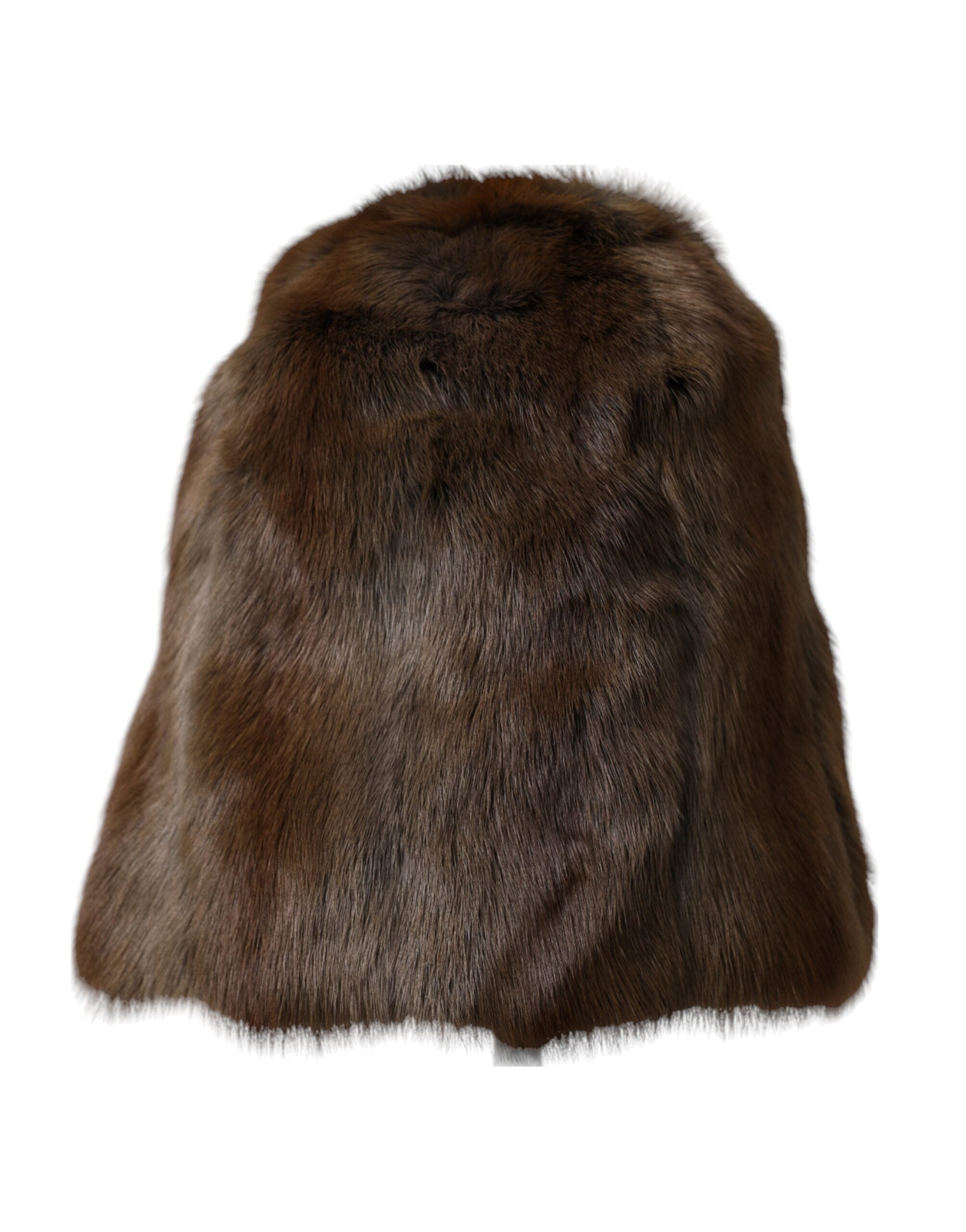 Indulge in the exquisite Dolce & Gabbana Brown Weasel Fur Cashmere Beanie, a timeless accessory that embodies luxury and sophistication for discerning tastes.