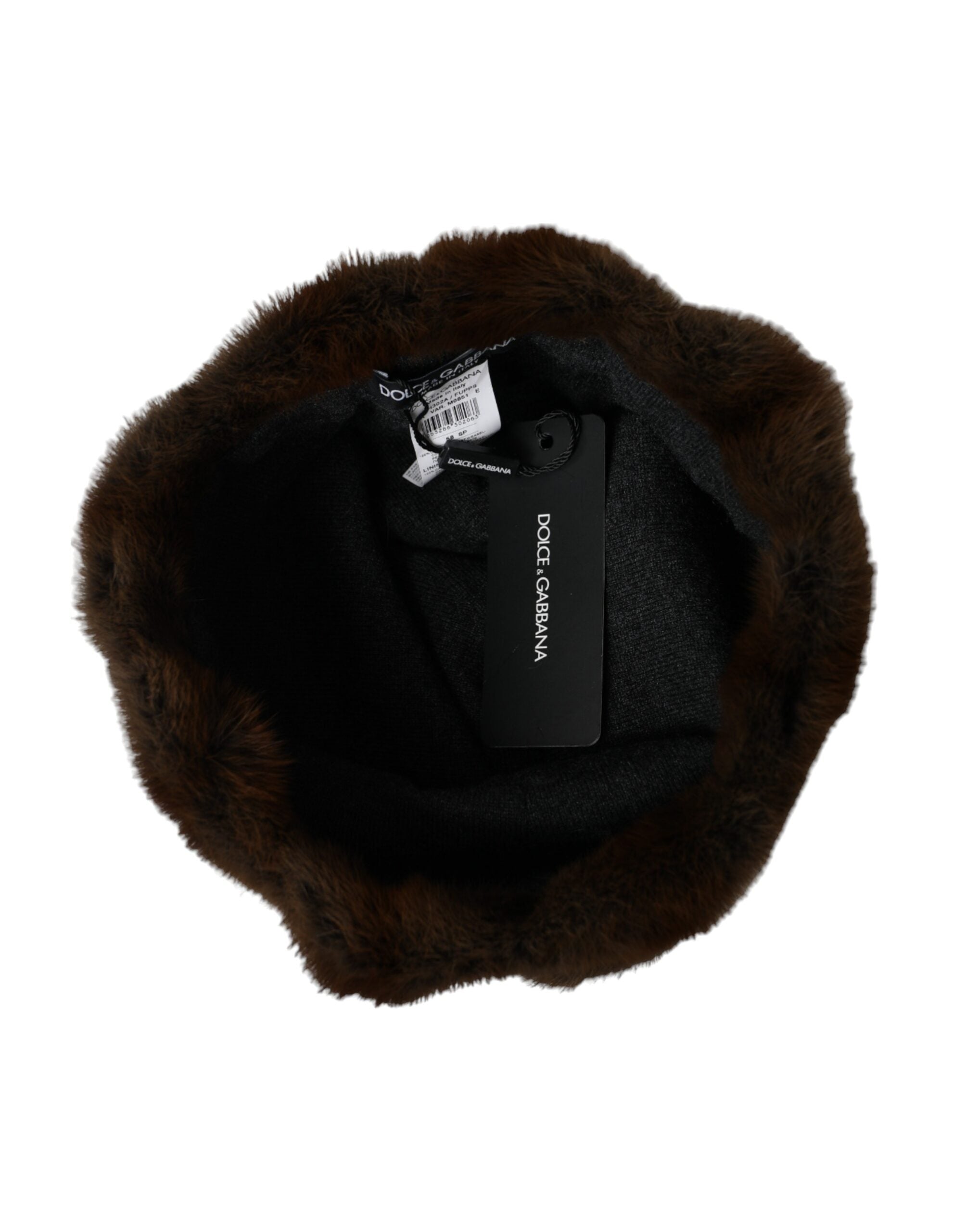 Indulge in the exquisite Dolce & Gabbana Brown Weasel Fur Cashmere Beanie, a luxurious blend of warmth and elegance, perfect for sophisticated autumn outings.
