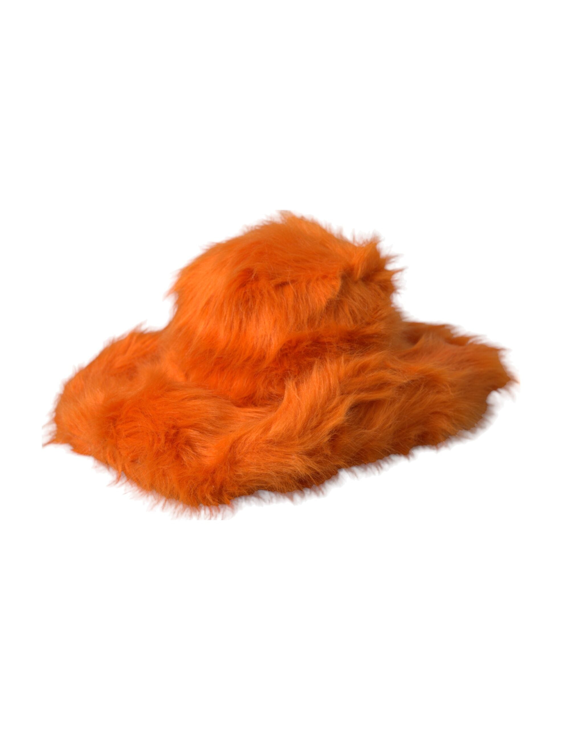 Indulge in the exquisite Dolce & Gabbana Orange Faux Fur Polyester Fedora Hat, a luxurious statement piece that embodies Italian craftsmanship and elevates your style with audacious elegance.