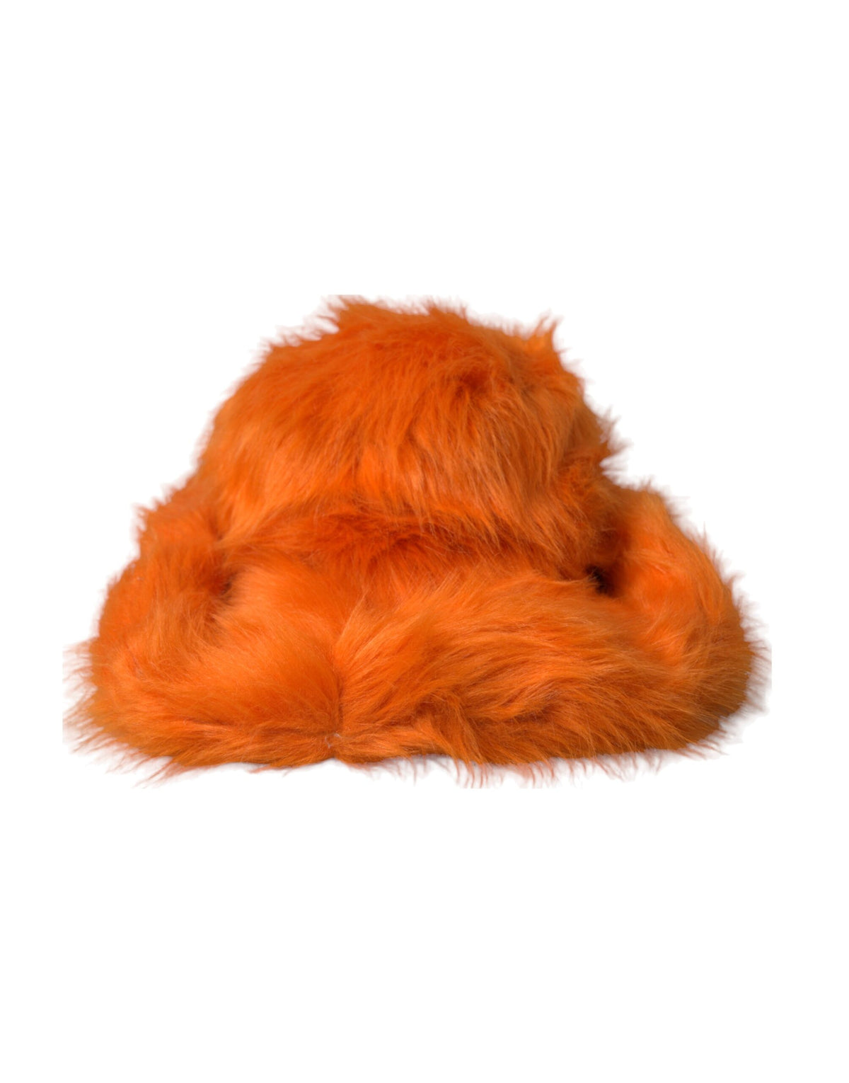 Indulge in the exquisite Dolce & Gabbana Orange Faux Fur Polyester Fedora Hat, where luxurious craftsmanship meets bold elegance, perfect for the discerning individual.