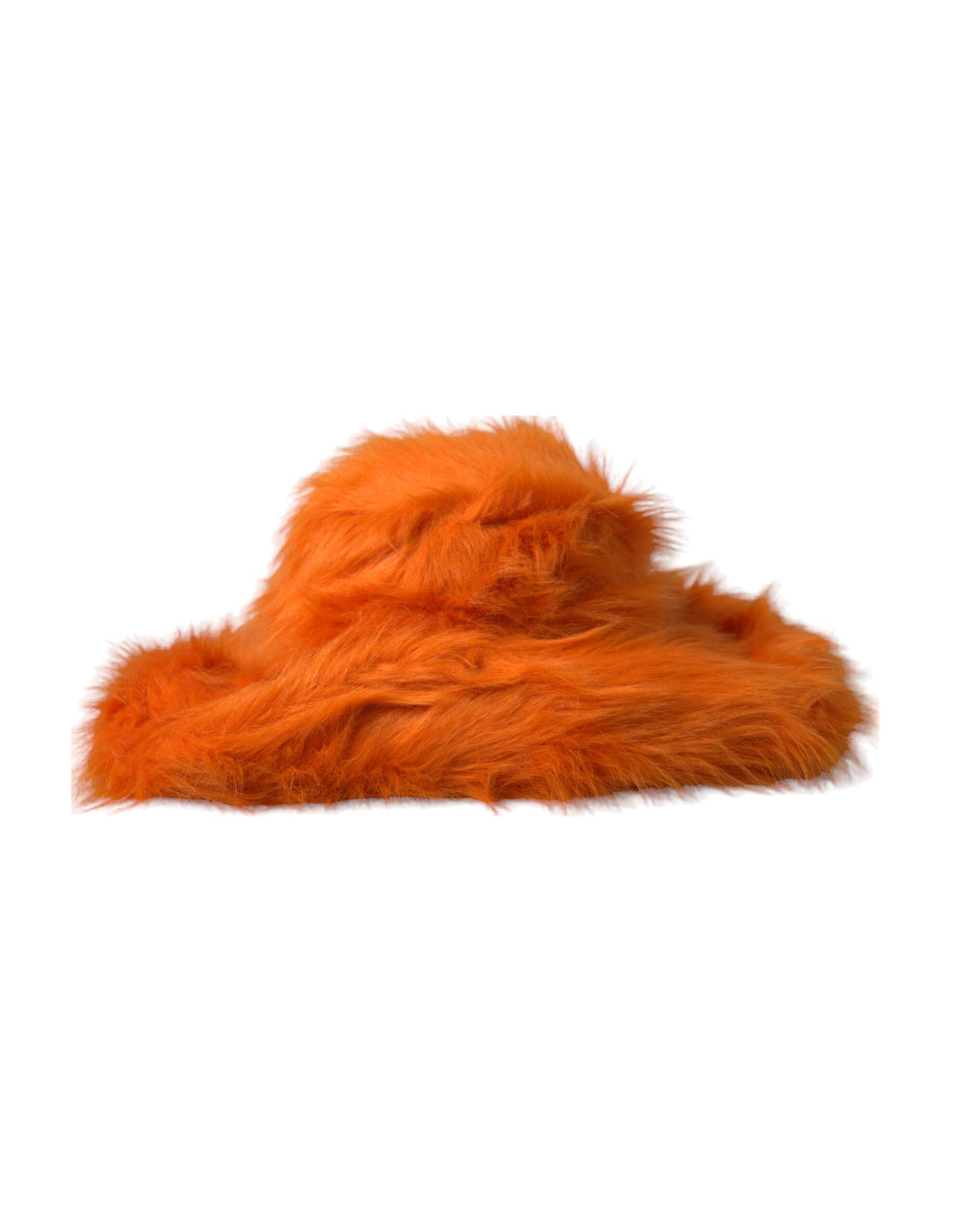 Elevate your style with the Dolce & Gabbana Orange Faux Fur Polyester Fedora Hat, a masterpiece of Italian craftsmanship that embodies luxury and sophistication for the discerning individual.