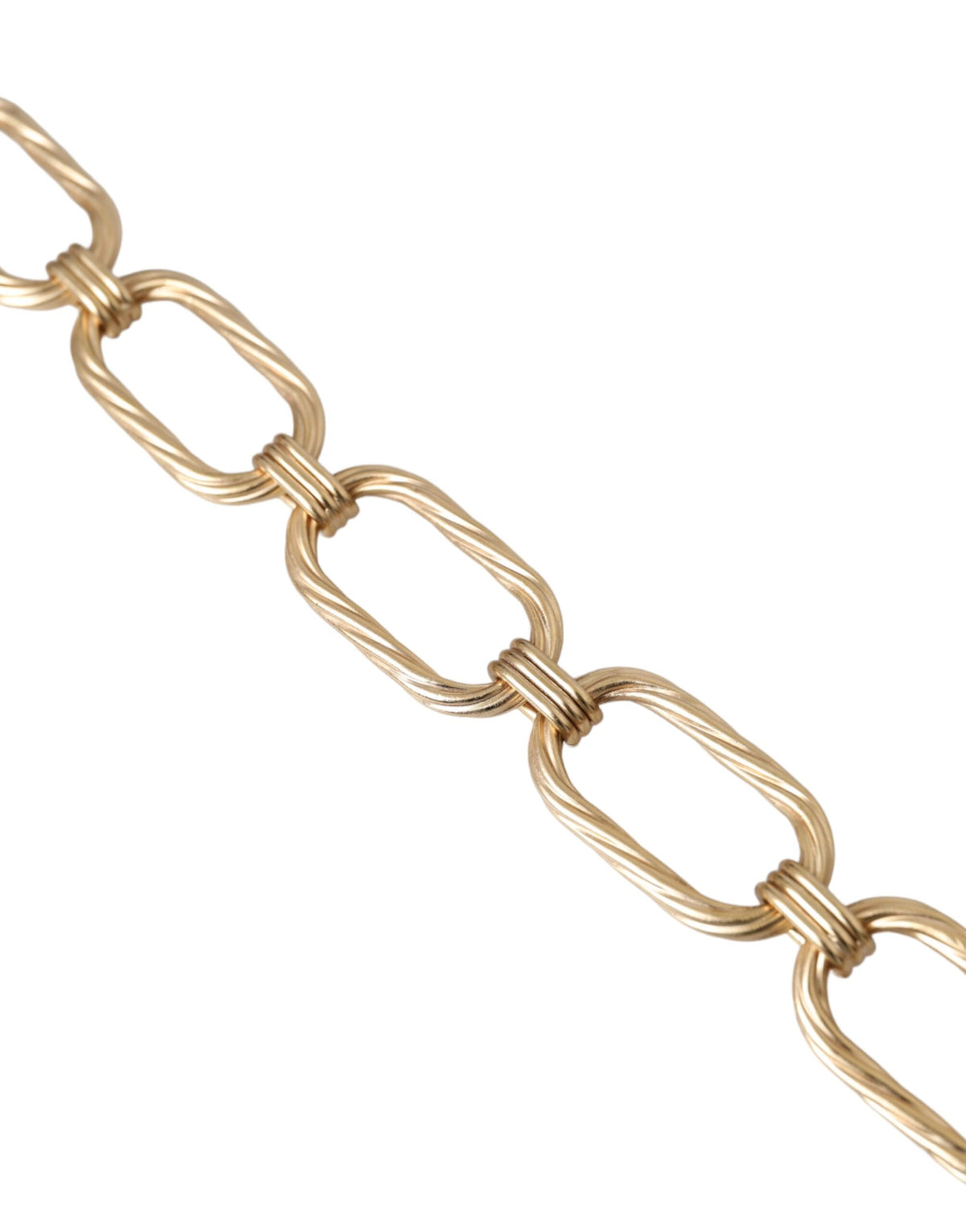 Indulge in the opulent allure of the Dolce & Gabbana Gold Tone Brass Large Link Chain Necklace, a timeless statement of exquisite craftsmanship and luxurious elegance.