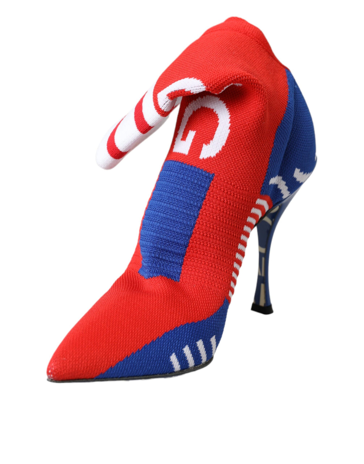 Step into a realm of elegance with Dolce & Gabbana's Red Blue Stretch Sock Style Ankle Boots, where exquisite Italian craftsmanship meets luxurious design for the discerning individual.