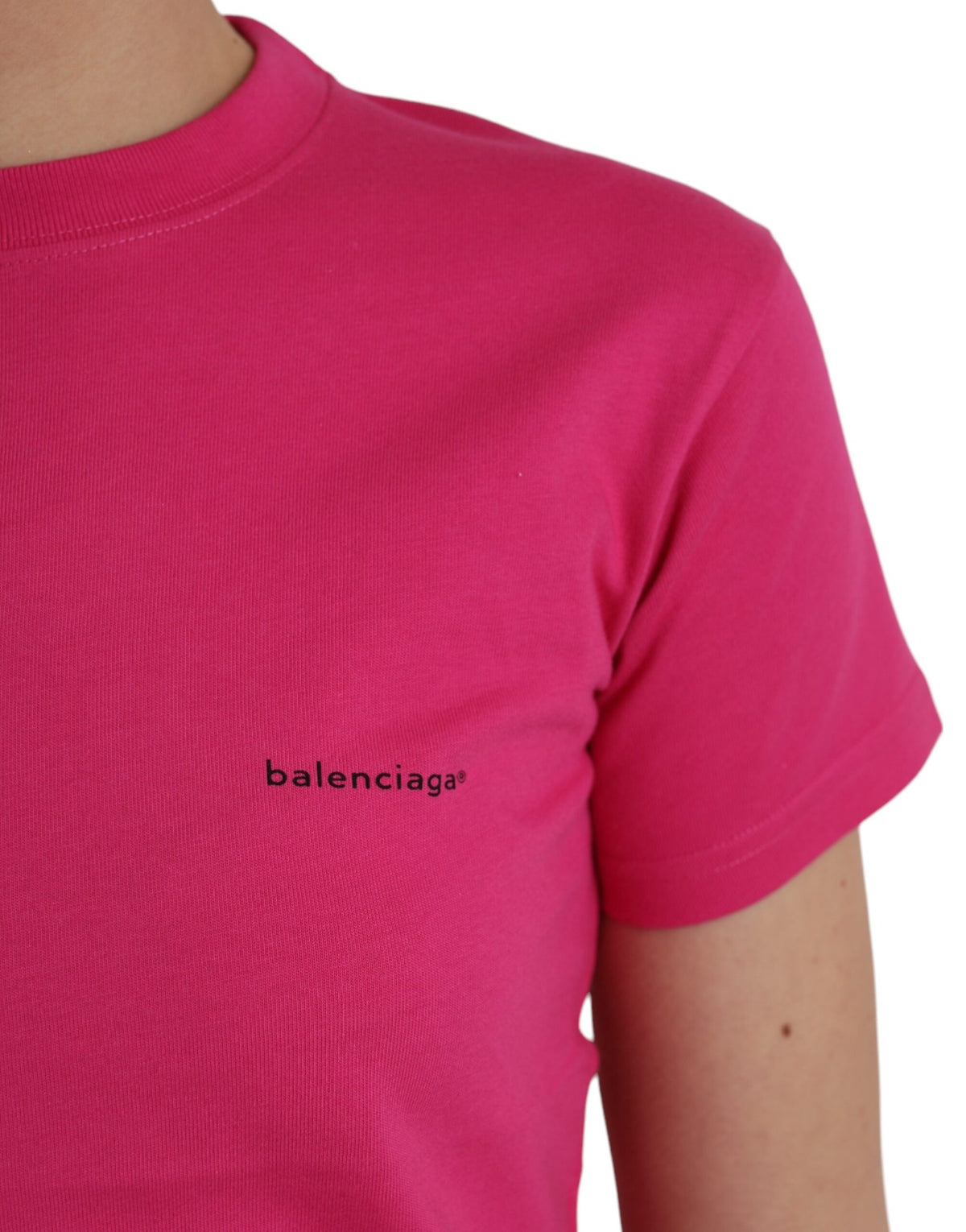 Balenciaga Pink Cotton Crew Neck Tee - Timeless Luxury Elegance