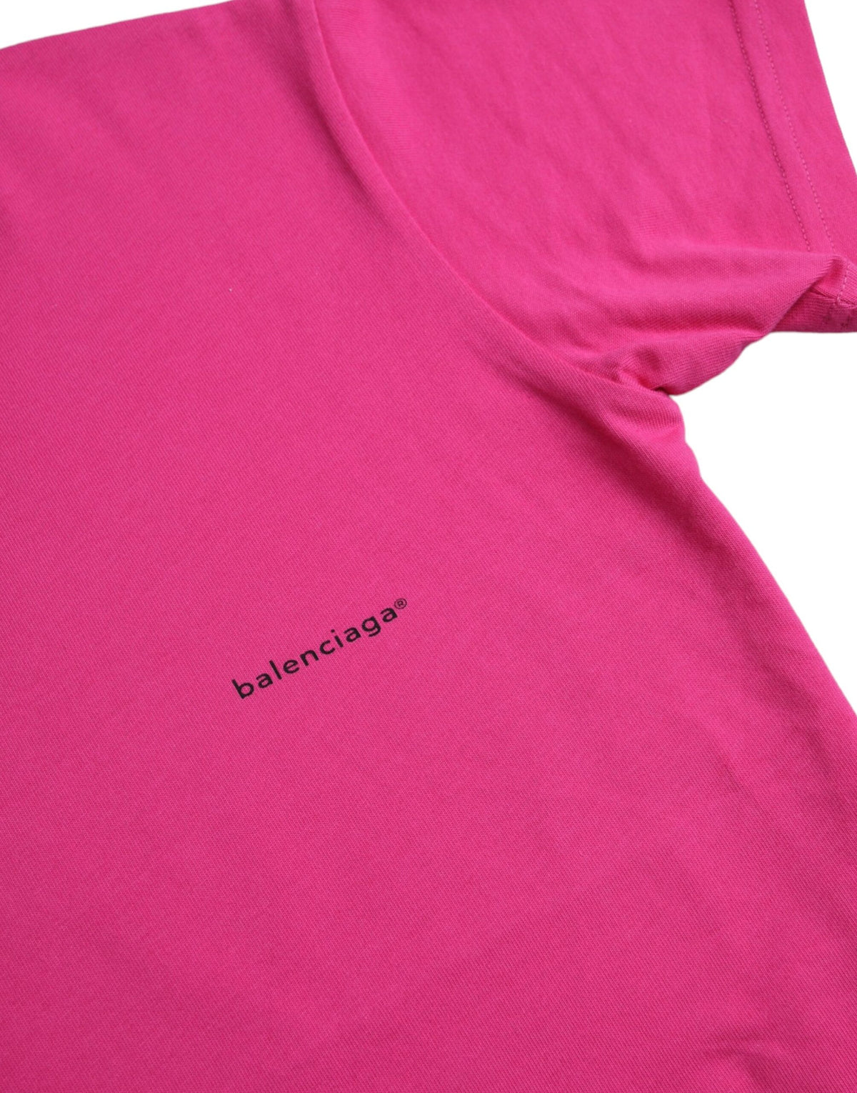Balenciaga Pink Cotton Crew Neck Tee – Timeless Luxury Essentials