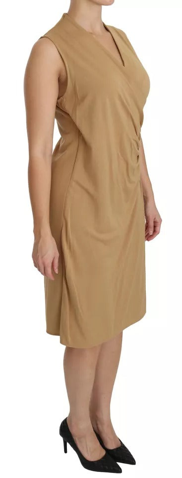 Elevate your elegance with the Ralph Lauren Brown V-neck Shift Dress, a masterpiece of Italian craftsmanship in luxurious viscose, perfect for any sophisticated occasion.