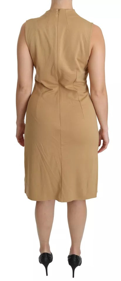 Elevate your elegance with the Ralph Lauren Brown V-neck Shift Dress, a luxurious blend of viscose and Italian craftsmanship, perfect for captivating moments.