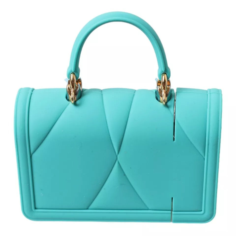 Elevate your style with the Dolce & Gabbana Turquoise Silicone Devotion Heart Bag Cover, a luxurious blend of exquisite craftsmanship and timeless elegance, perfect for any occasion.