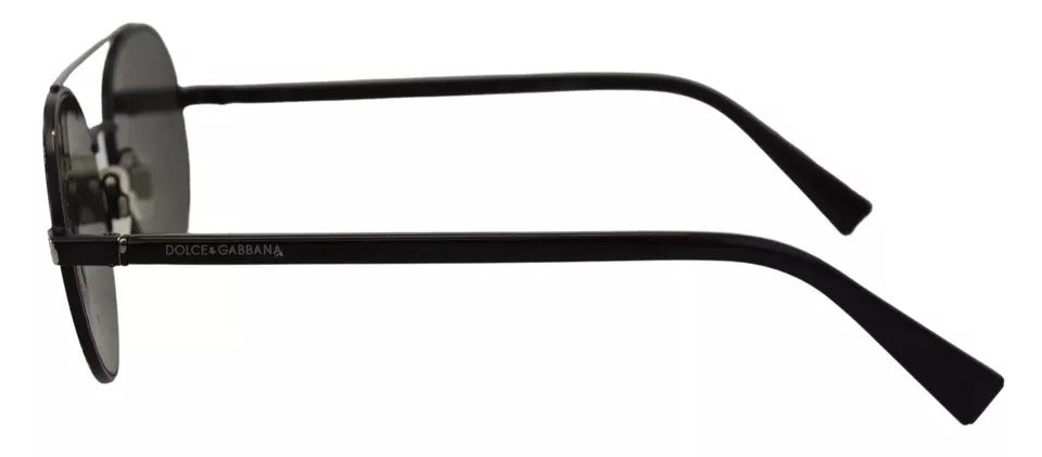 Indulge in the allure of Dolce & Gabbana DG2245 sunglasses, where exquisite matte black steel meets vibrant green lenses, embodying timeless elegance for discerning tastes.