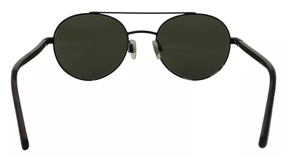 Indulge in the allure of Dolce & Gabbana DG2245 sunglasses, where exquisite matte black steel meets vibrant green lenses, embodying timeless sophistication and luxury.