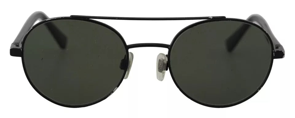 Indulge in the allure of Dolce & Gabbana DG2245 sunglasses, where exquisite matte black steel meets vibrant green lenses, embodying timeless elegance for the discerning connoisseur.