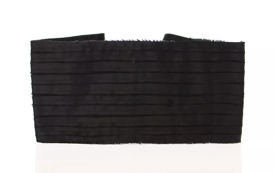Dolce & Gabbana Black Silk Waist Cummerbund - Timeless Luxury