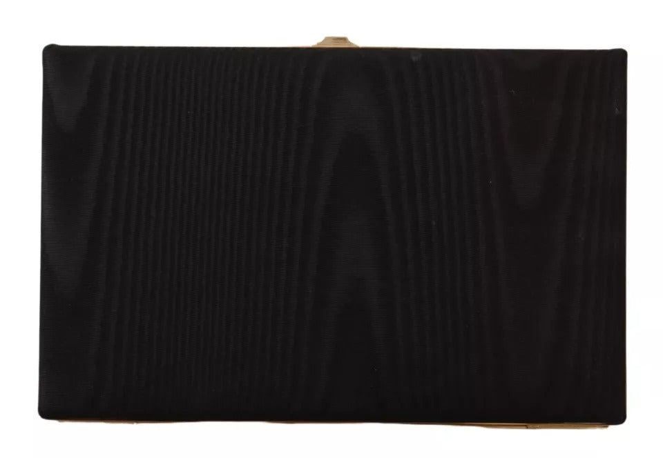 Dolce & Gabbana Black Silk Gold Frame Clutch - Timeless Luxury