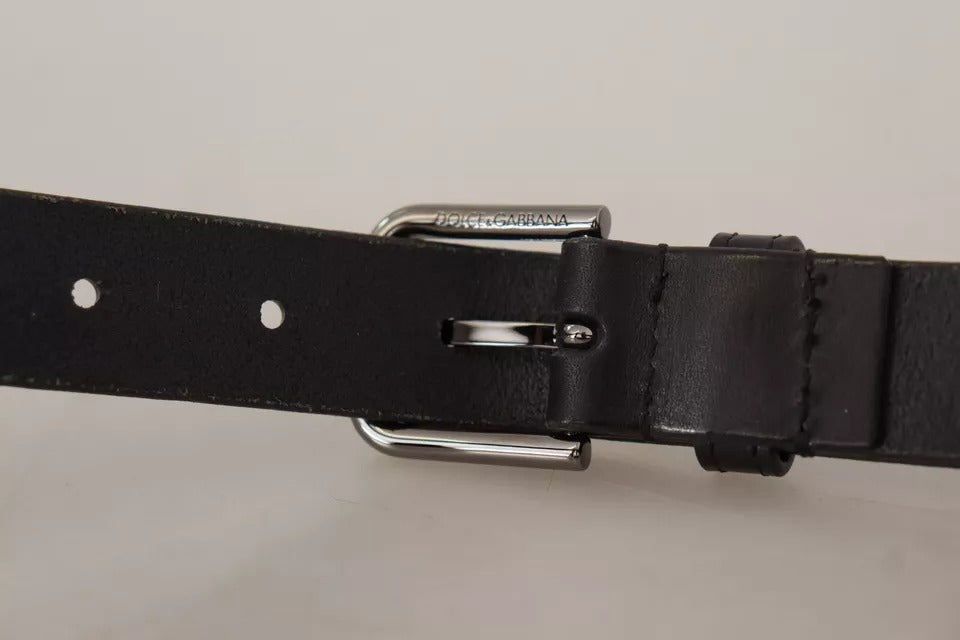 Dolce & Gabbana Black Calf Leather Classic Belt - Timeless Luxury