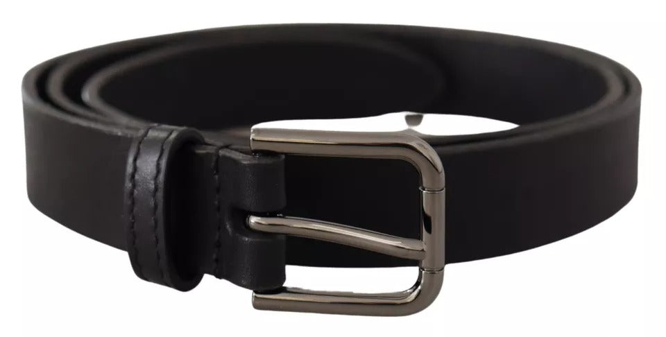 Dolce & Gabbana Black Calf Leather Classic Belt - Timeless Luxury