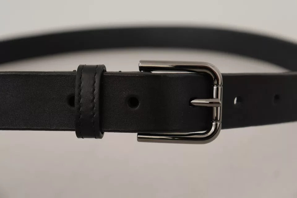Dolce & Gabbana Black Calf Leather Classic Belt - Timeless Luxury