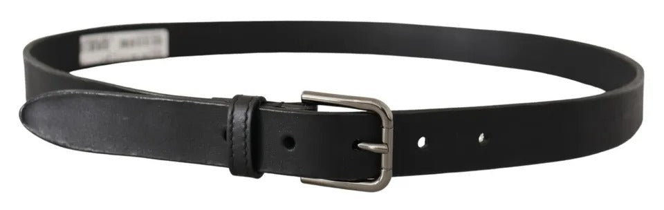 Dolce & Gabbana Black Calf Leather Classic Belt - Timeless Luxury