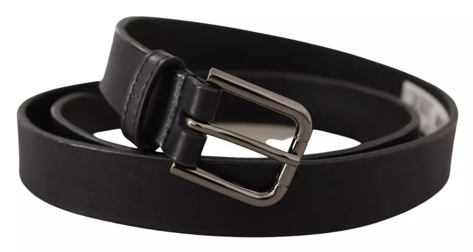 Dolce & Gabbana Black Calf Leather Classic Belt - Timeless Luxury