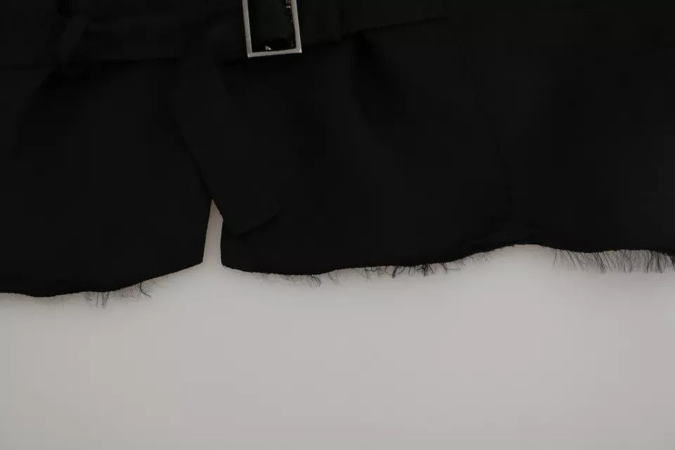 Elevate your style with the Dolce & Gabbana Black Solid STAFF Slim Fit Waistcoat Vest, a masterpiece of Italian craftsmanship blending luxury materials for timeless sophistication.