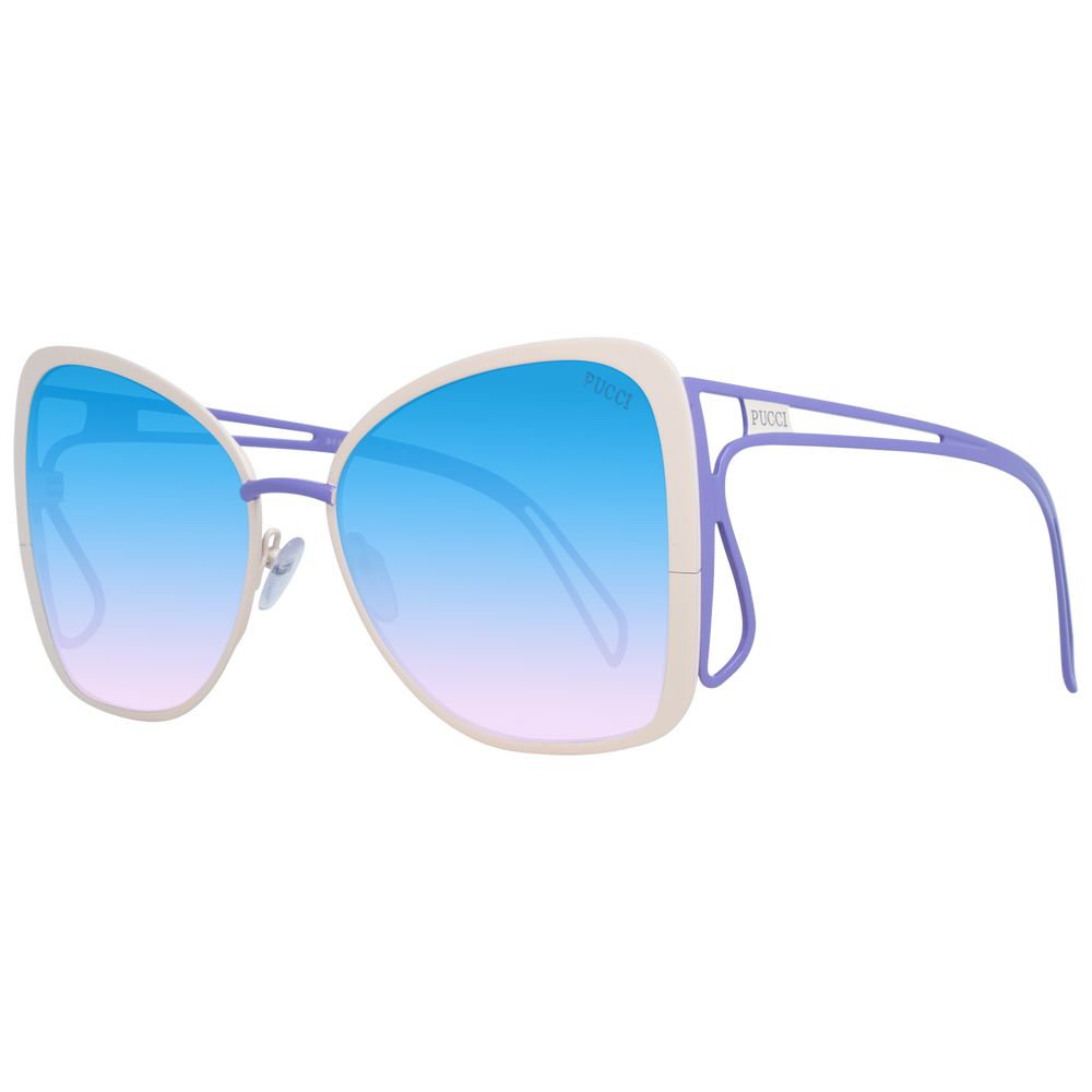 Indulge in the elegance of Emilio Pucci Cream Metal Sunglasses, where exquisite craftsmanship meets luxurious design, perfect for the discerning modern connoisseur.