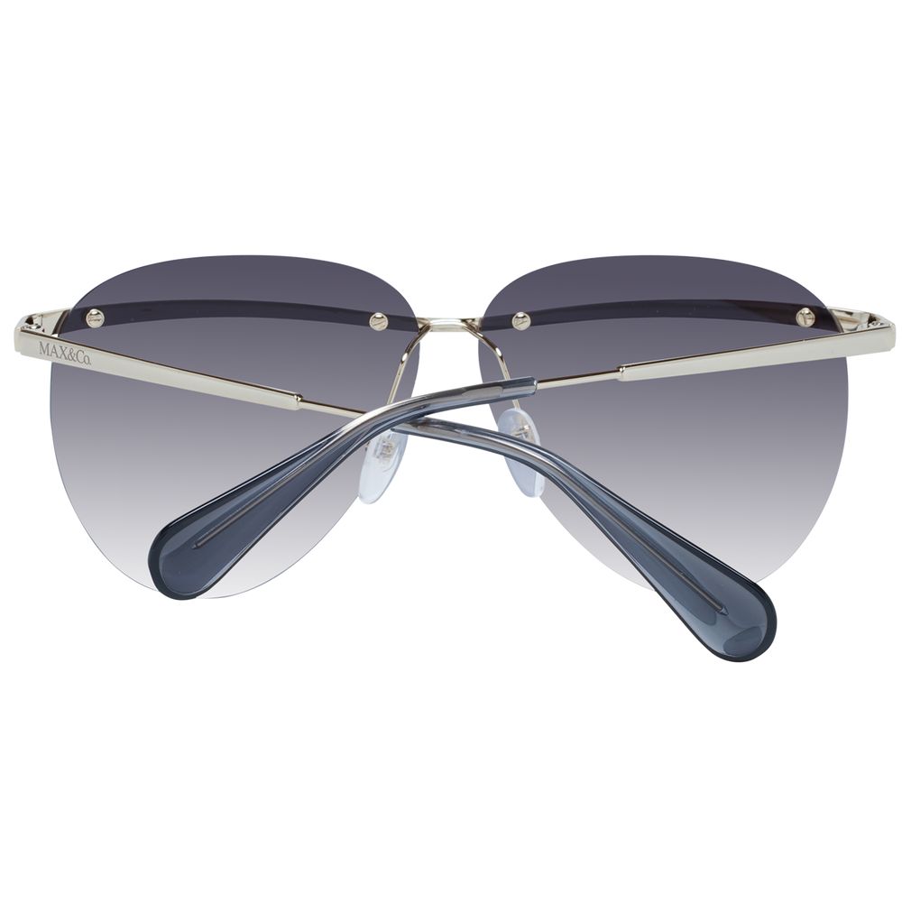Discover the Max & Co Gold Metal Sunglasses, a timeless accessory crafted from a gold metal frame and gradient lenses, embodying exquisite elegance for the discerning individual.