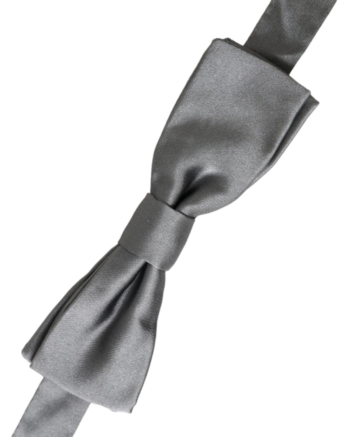 Dolce & Gabbana Gray Silk Papillon Bow Tie - Timeless Luxury