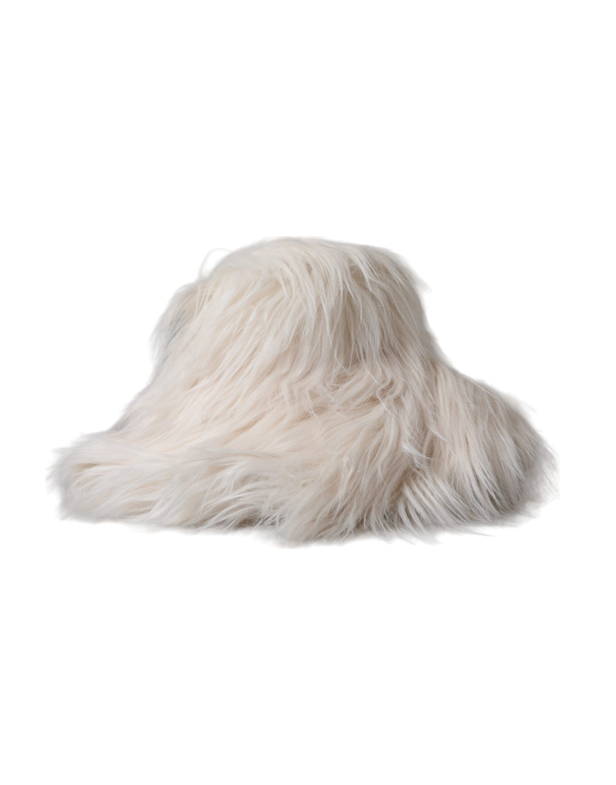 Elevate your style with the Dolce & Gabbana Off White Acrylic Fur Womens Bucket Hat, a luxurious blend of comfort and sophistication, perfect for any upscale occasion.