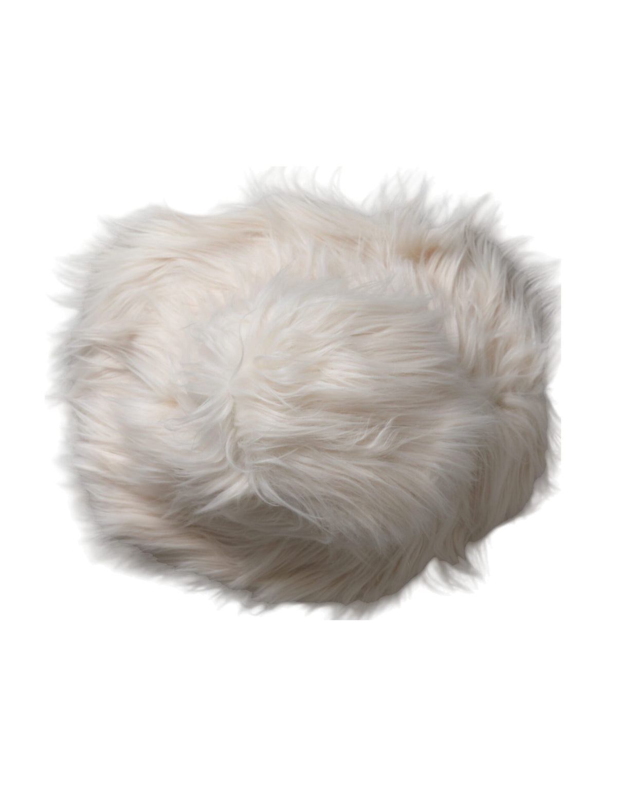 Indulge in the exquisite Dolce & Gabbana Off White Acrylic Fur Womens Bucket Hat, a luxurious blend of comfort and style, perfect for elevating any ensemble.