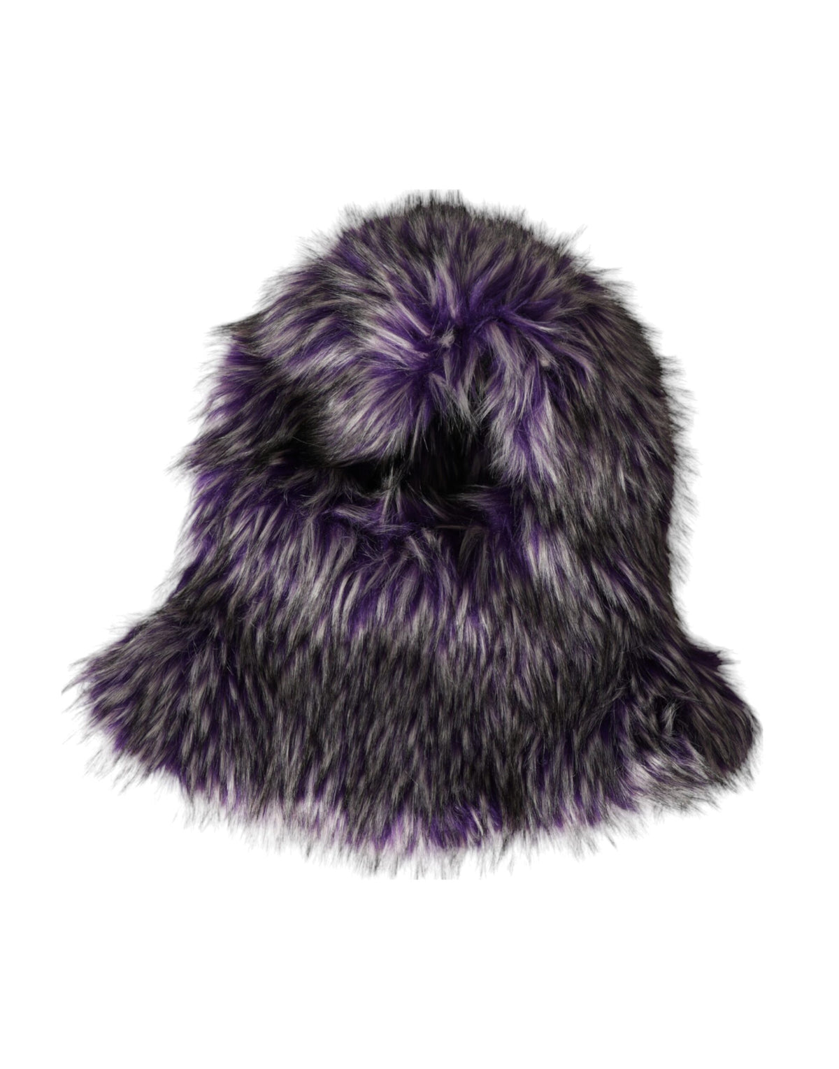 Indulge in the exquisite Dolce & Gabbana Purple Faux Fur Whole Head Wrap Hat, a luxurious statement piece crafted in Italy, perfect for elevating your style with sophistication.