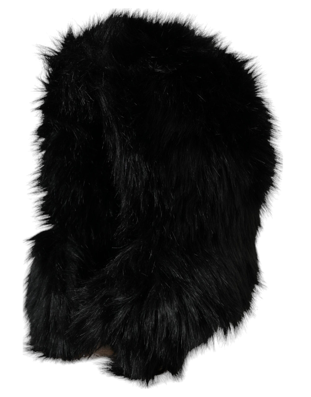 Indulge in the Dolce & Gabbana Black Faux Fur Whole Head Wrap Hat, a luxurious statement of Italian craftsmanship that elevates your style with timeless elegance.