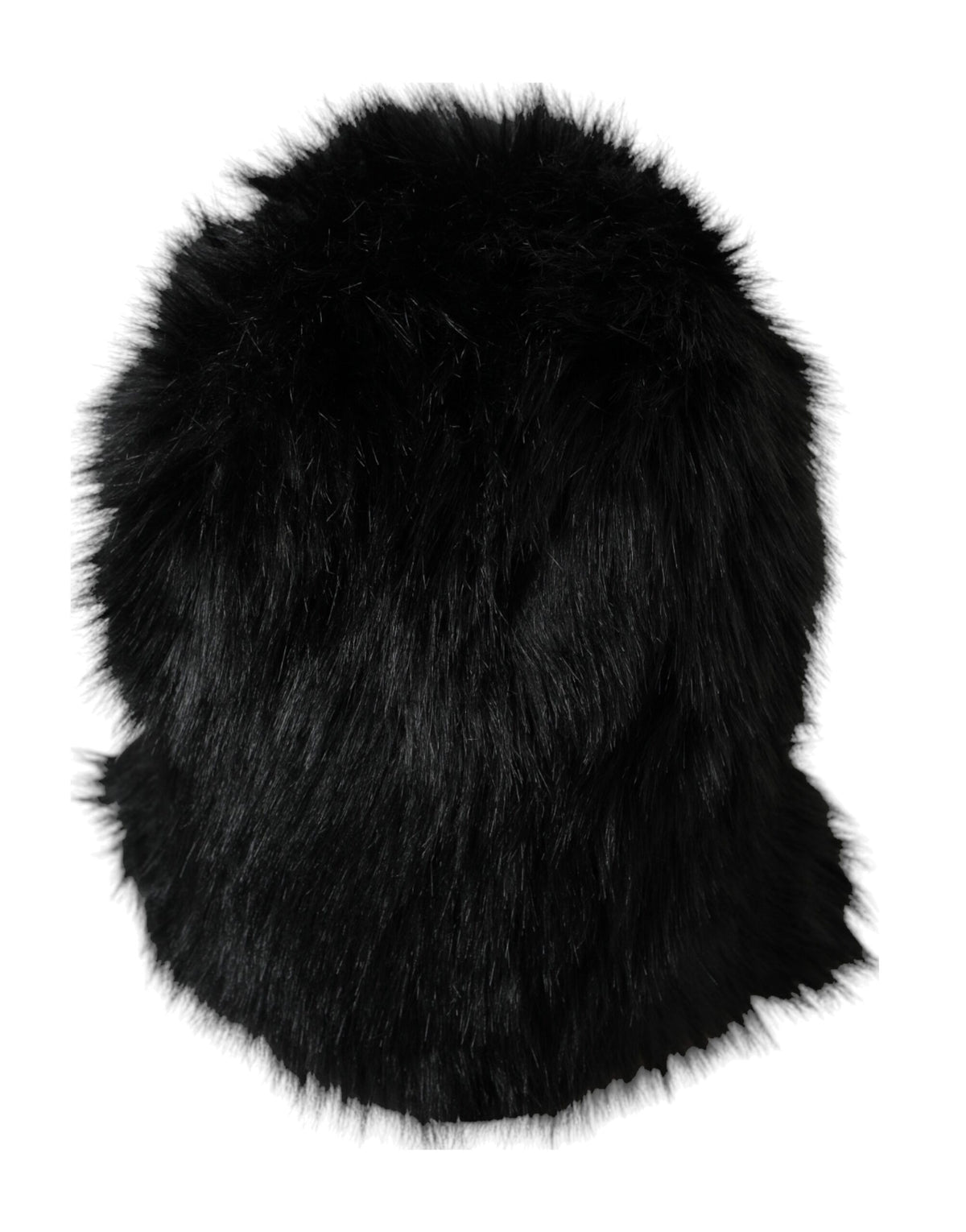 Elevate your style with the Dolce & Gabbana Black Faux Fur Whole Head Wrap Hat, an exquisite blend of luxurious faux fur and Italian artistry, perfect for any elegant occasion.